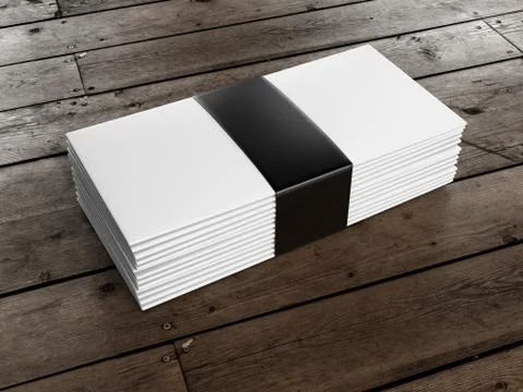 Stack of envelopes on wooden floor Stock Illustration
