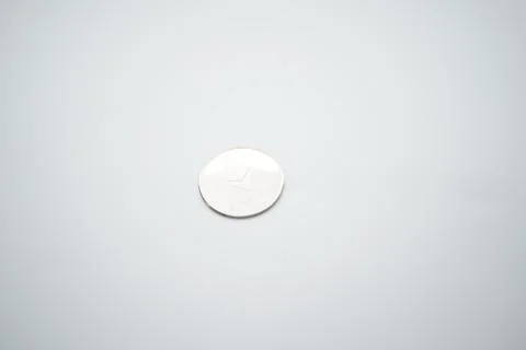 Stack of ether coins or ethereum on white background. Isolate white Stock Photos