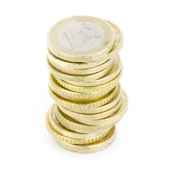 Stack of euro coins Stock Photos