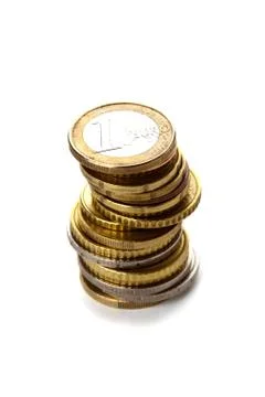 Stack of euro coins Stock Photos