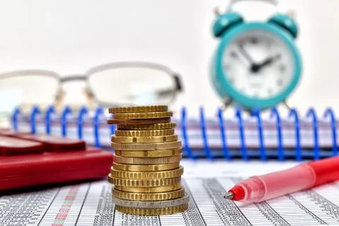 Stack of euro coins Stock Photos