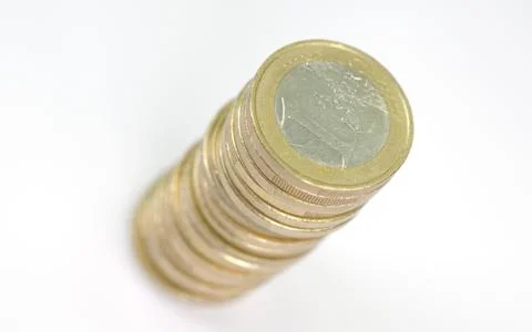 Stack of euro coins Stock Photos