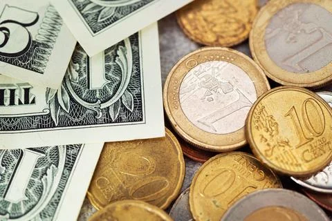 Stack of euro coins Stock Photos