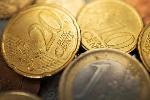 Stack of euro coins Stock Photos