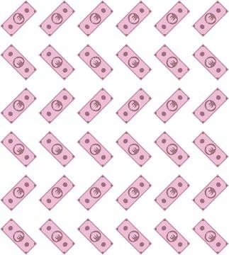 Stack of Euro paper currency pattern,vector. Illustrazione stock
