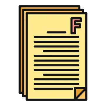 Stack of exam papers with failing f grade イラスト素材