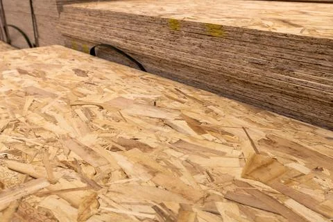 A stack of the fibreboard in a store Stock Photos