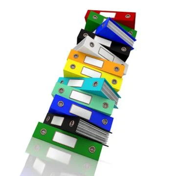 Stack of files for getting office organized Stock Illustration