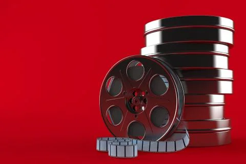 Stack of film reels Stock Illustration