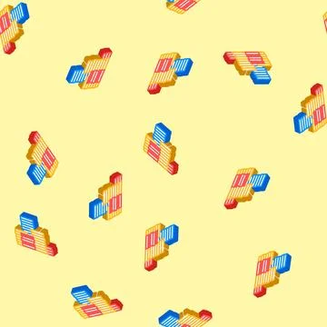Stack finance currency isometric icon seamless pattern Illustrazione stock
