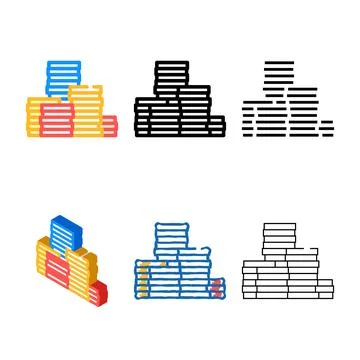 Stack finance variations currency color icon vector Stock Illustration