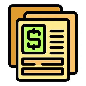 Stack of financial documents for business operations with dollar sign Illustrazione stock