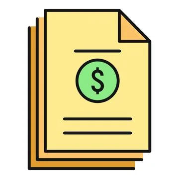 Stack of financial documents with a dollar sign icon イラスト素材