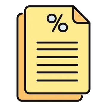 Stack of financial documents showing percentage interest rate Stock Illustration