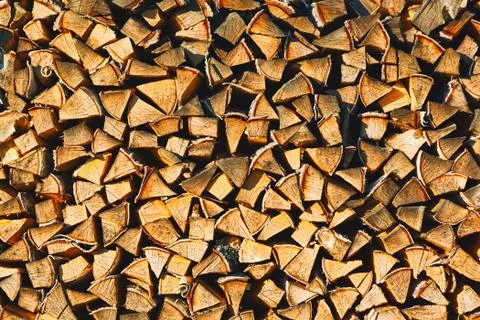 Stack of firewood background Foto stock