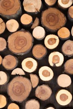 Stack of firewood background Stock Photos