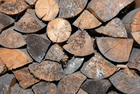 A stack of firewood for the background.	 Stock Photos