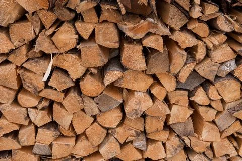 Stack of Firewood Close Up (Timber) Stock Photos