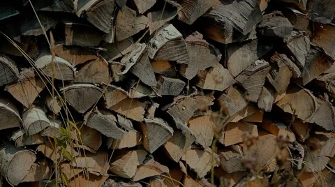 Stack of firewood Видео 55866772