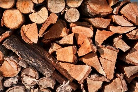Stack of firewood logs Stock Photos