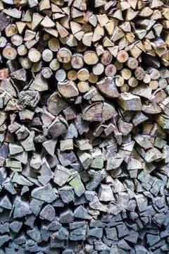 Stack of firewood Stock Photos