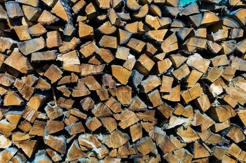 Stack of firewood Stock Photos