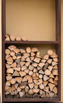 Stack of firewood Stock Photos