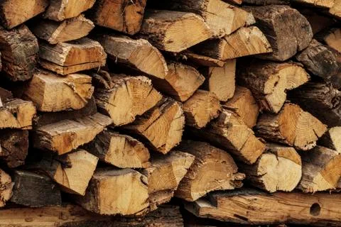 Stack of firewood Stock Photos