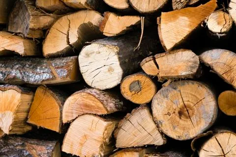 Stack of firewood Stockfoto's