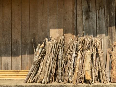 Stack of firewood. Stock Photos