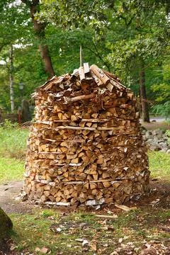 Stack of firewood Stock Photos