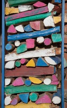 Stack with firewood Stock Photos