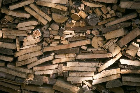 Stack with firewood for the winter Stock Photos