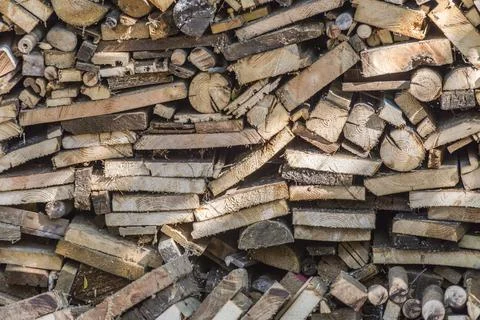Stack with firewood for the winter Stock Photos