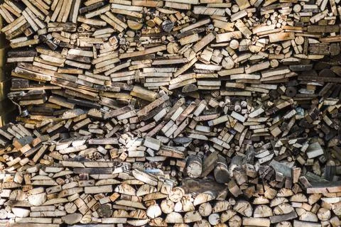 Stack with firewood for the winter Stock Photos
