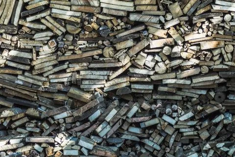 Stack with firewood for the winter Stock Photos