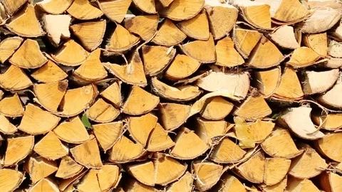 Stack of firewood in the yard Stock Footage 79670111