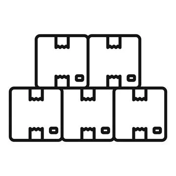 Stack of five cardboard boxes ready for shipping 스톡 일러스트