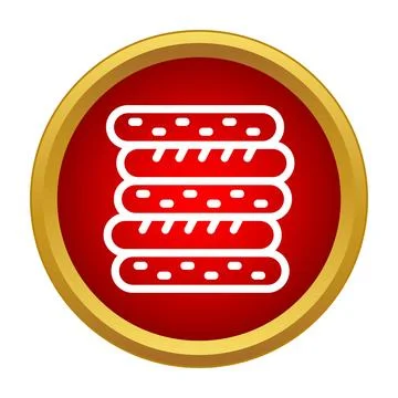 Stack of five horizontal dashes or lines icon Stock Illustration