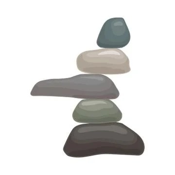 Stack of five stones. Vector illustration on white background. Stock Illustration