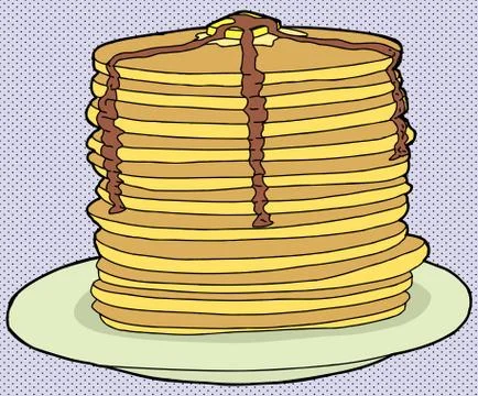 Stack of flapjacks Stock Illustration