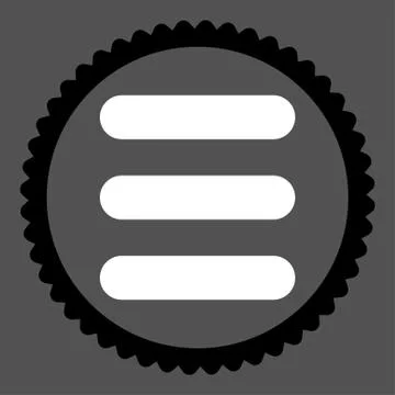 Stack flat black and white colors round stamp icon Stock Illustration