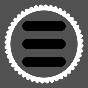 Stack flat black and white colors round stamp icon Illustrazione stock