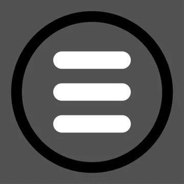 Stack flat black and white colors rounded vector icon Illustrazione stock