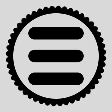 Stack flat black color round stamp icon 스톡 일러스트