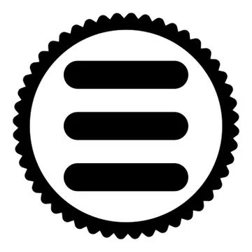 Stack flat black color round stamp icon 스톡 일러스트