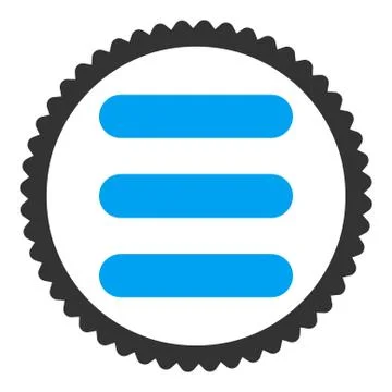 Stack flat blue and gray colors round stamp icon Illustrazione stock