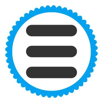 Stack flat blue and gray colors round stamp icon Illustrazione stock