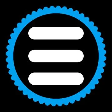 Stack flat blue and white colors round stamp icon Illustrazione stock