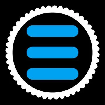 Stack flat blue and white colors round stamp icon 스톡 일러스트